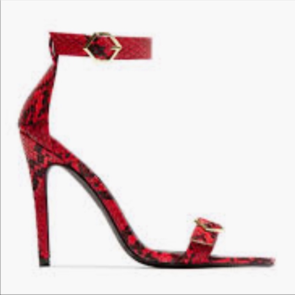 👠Red Snakeskin Heels